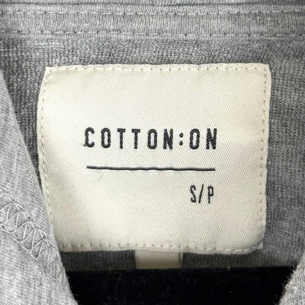 Cotton On Cropped Basic Light Heather Gray Drawstring Hoodie Sweatshirt - Small - Picture 4 of 7